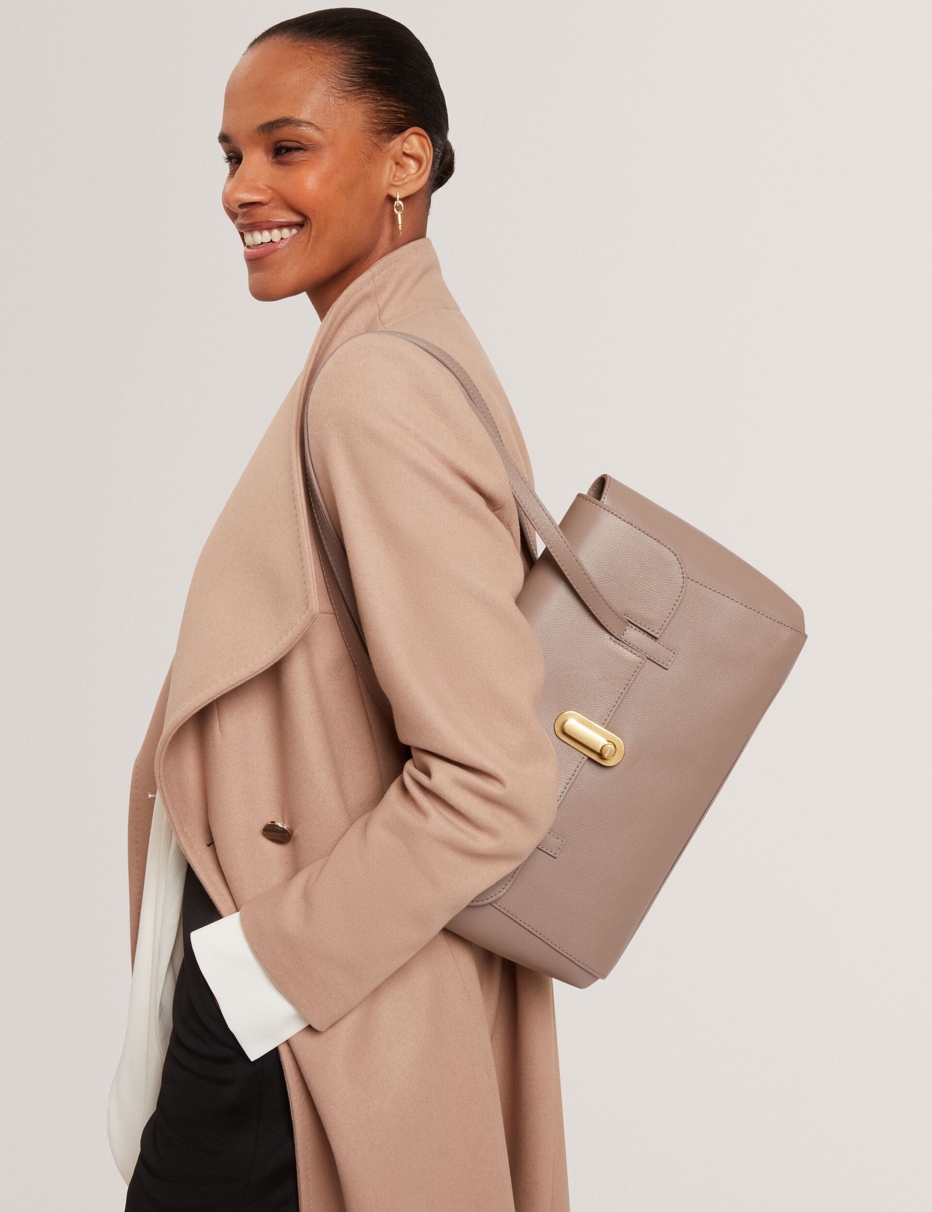 Ted Baker Kkiah Twist Lock Leather Baguette Shoulder Bag Women's