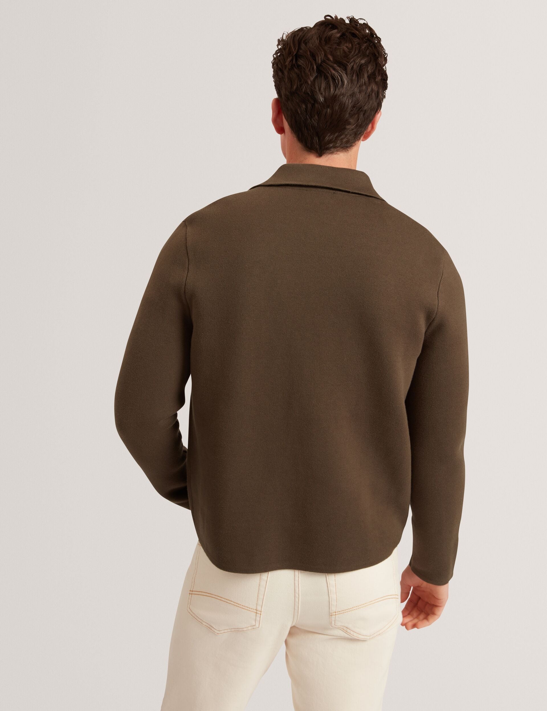Ted Baker Freder Knitted Cotton Blend Cardigan Jacket