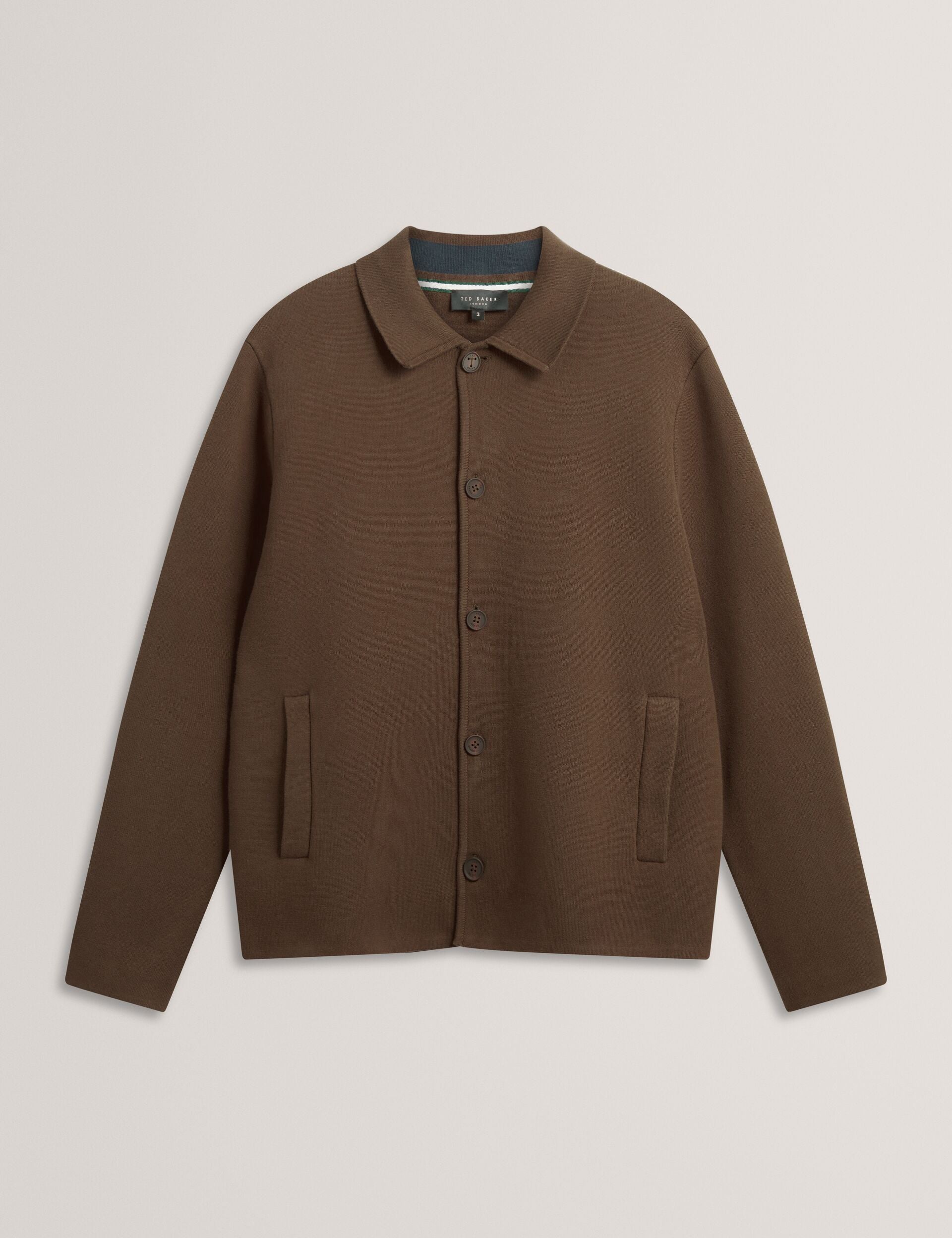 Ted Baker Freder Knitted Cotton Blend Cardigan Jacket