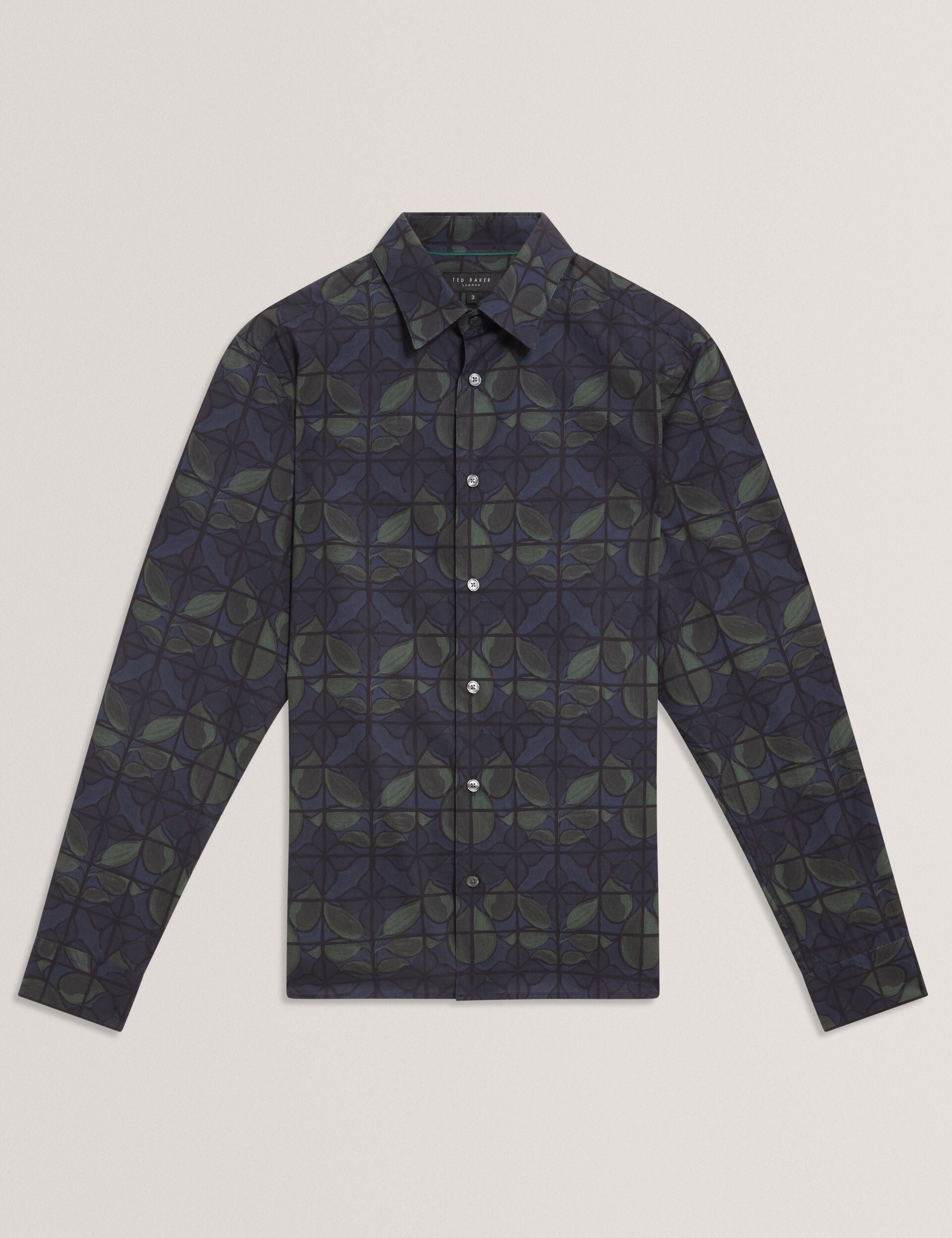 Ted Baker Frankkn Stained Glass Print Long Sleeve Shirt