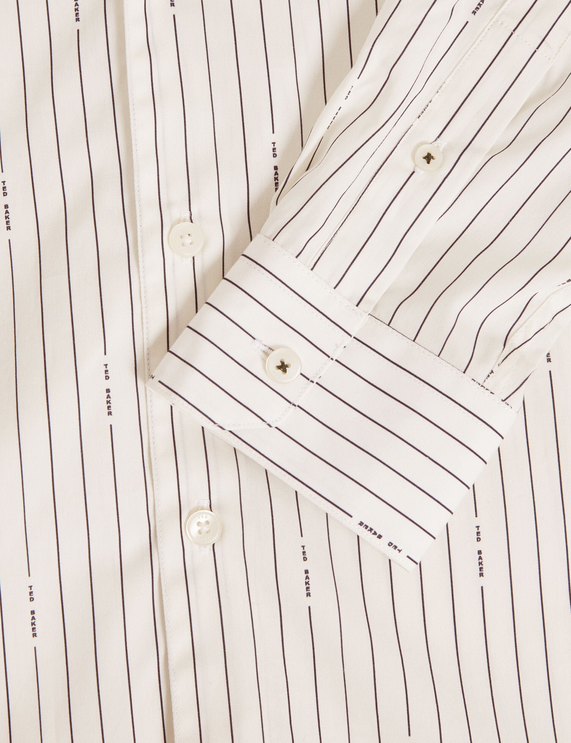 Ted Baker Hangent Logo Pinstripe Pure Cotton Shirt