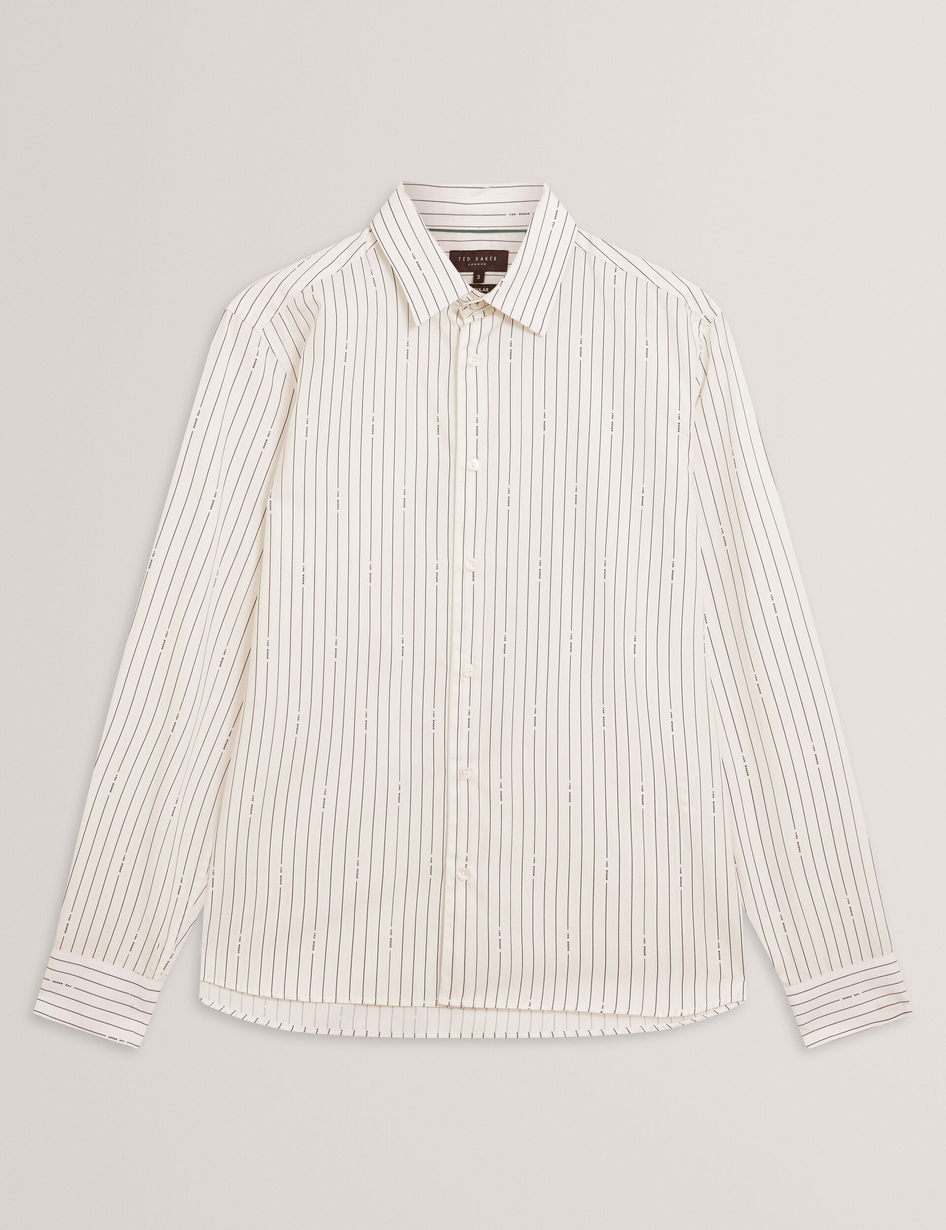 Ted Baker Hangent Logo Pinstripe Pure Cotton Shirt