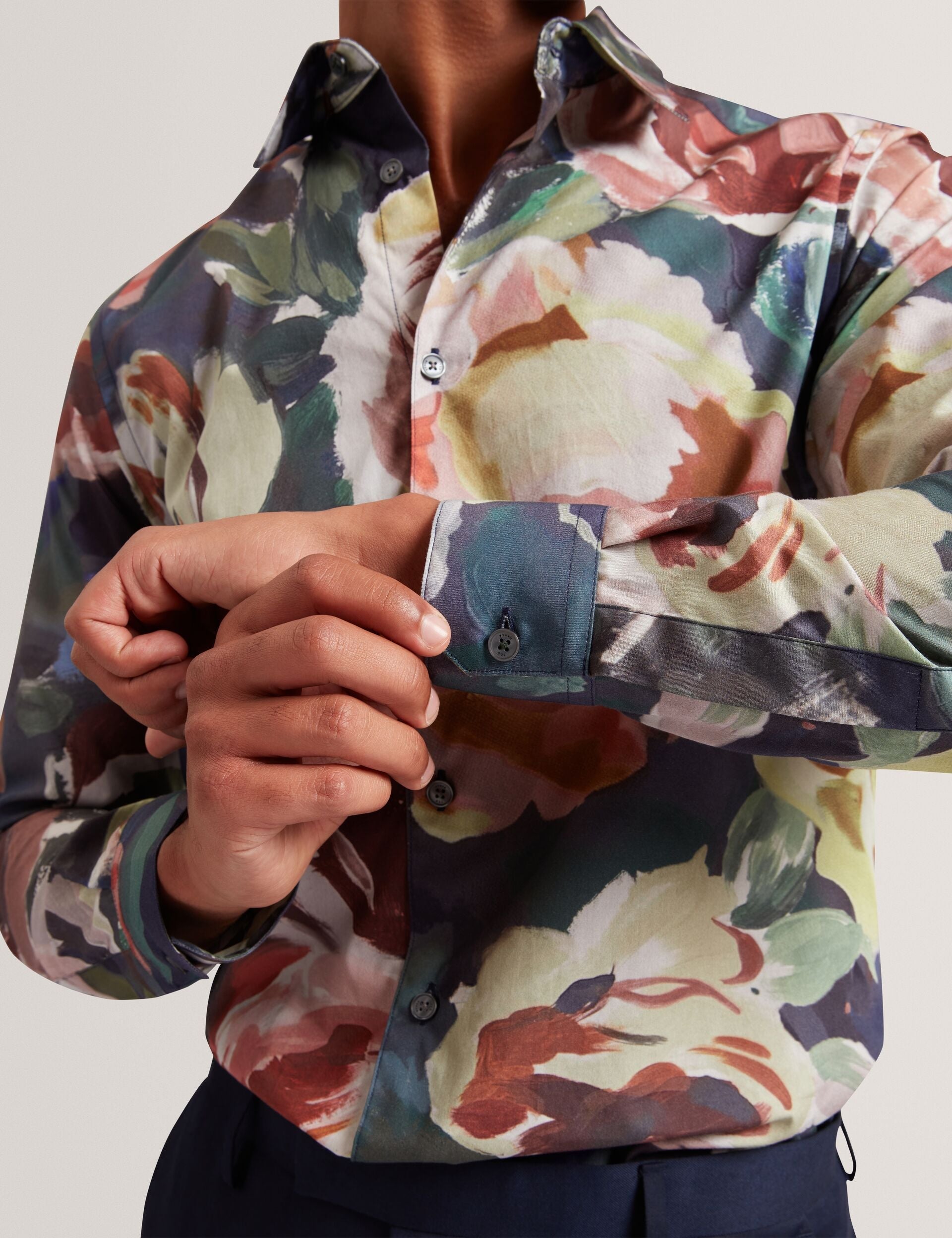 Ted Baker Brynhil Painted Blooms Pure Cotton Shirt