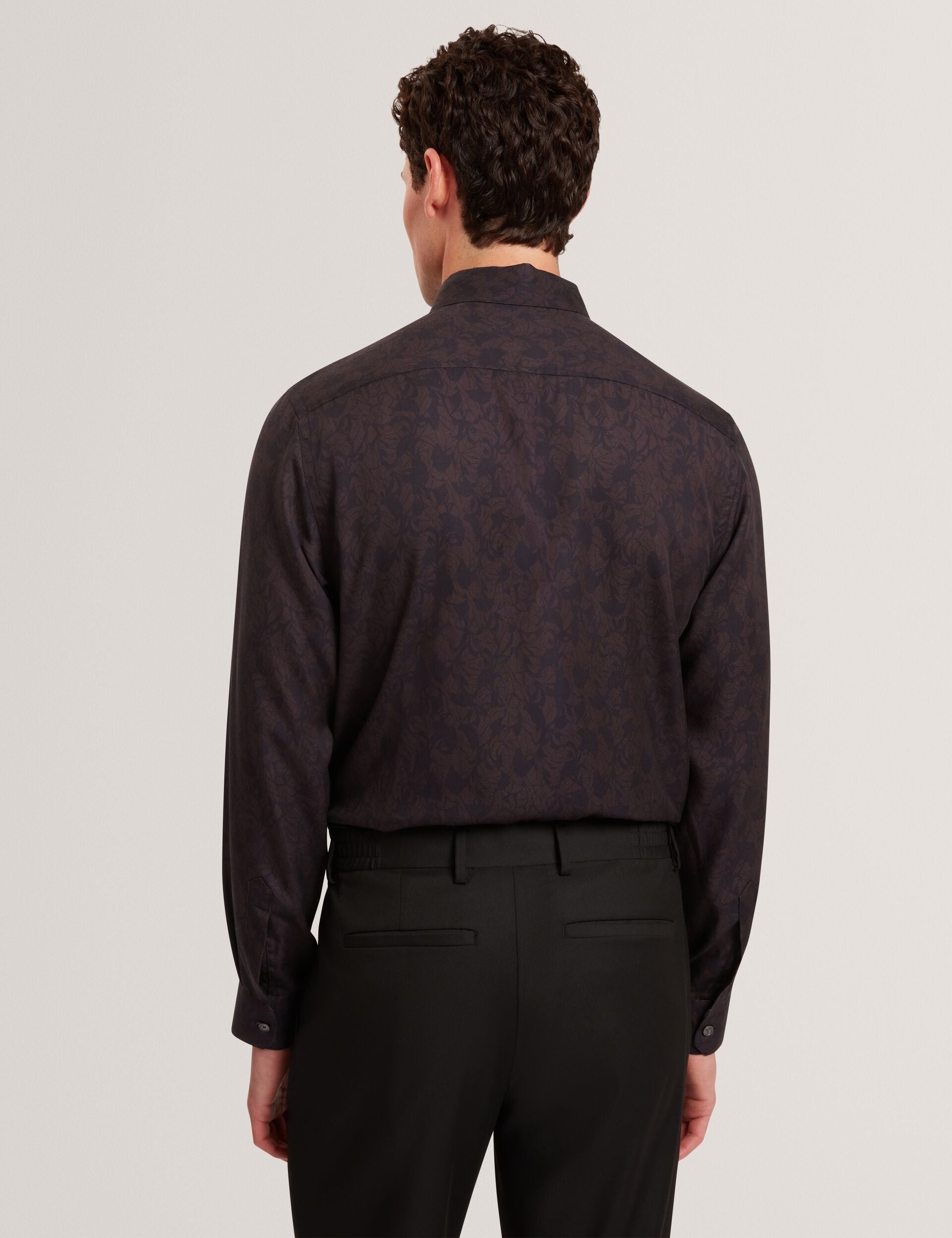 Ted Baker Akselle Dark Floral Print Woven Shirt