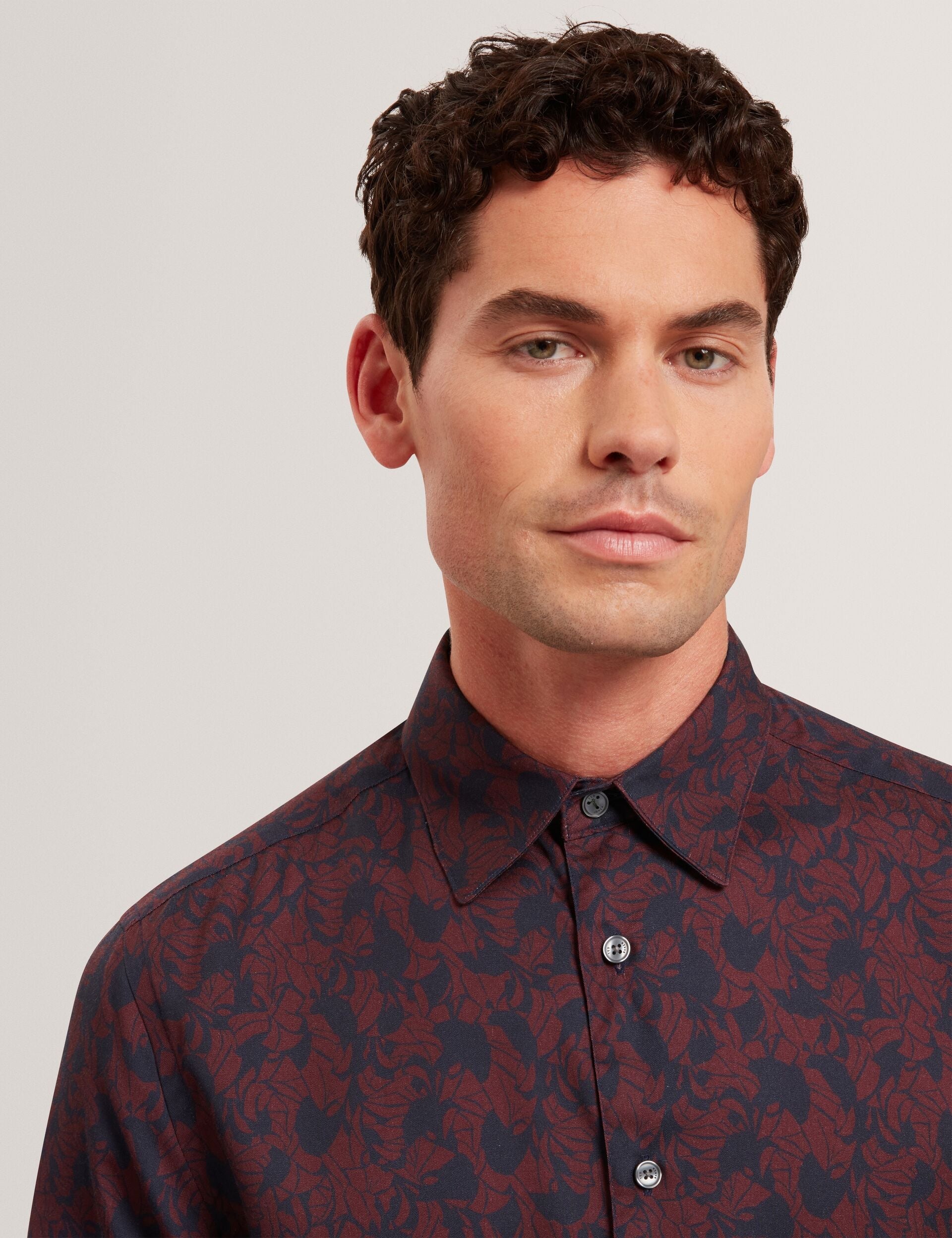 Ted Baker Akselle Dark Floral Print Woven Shirt