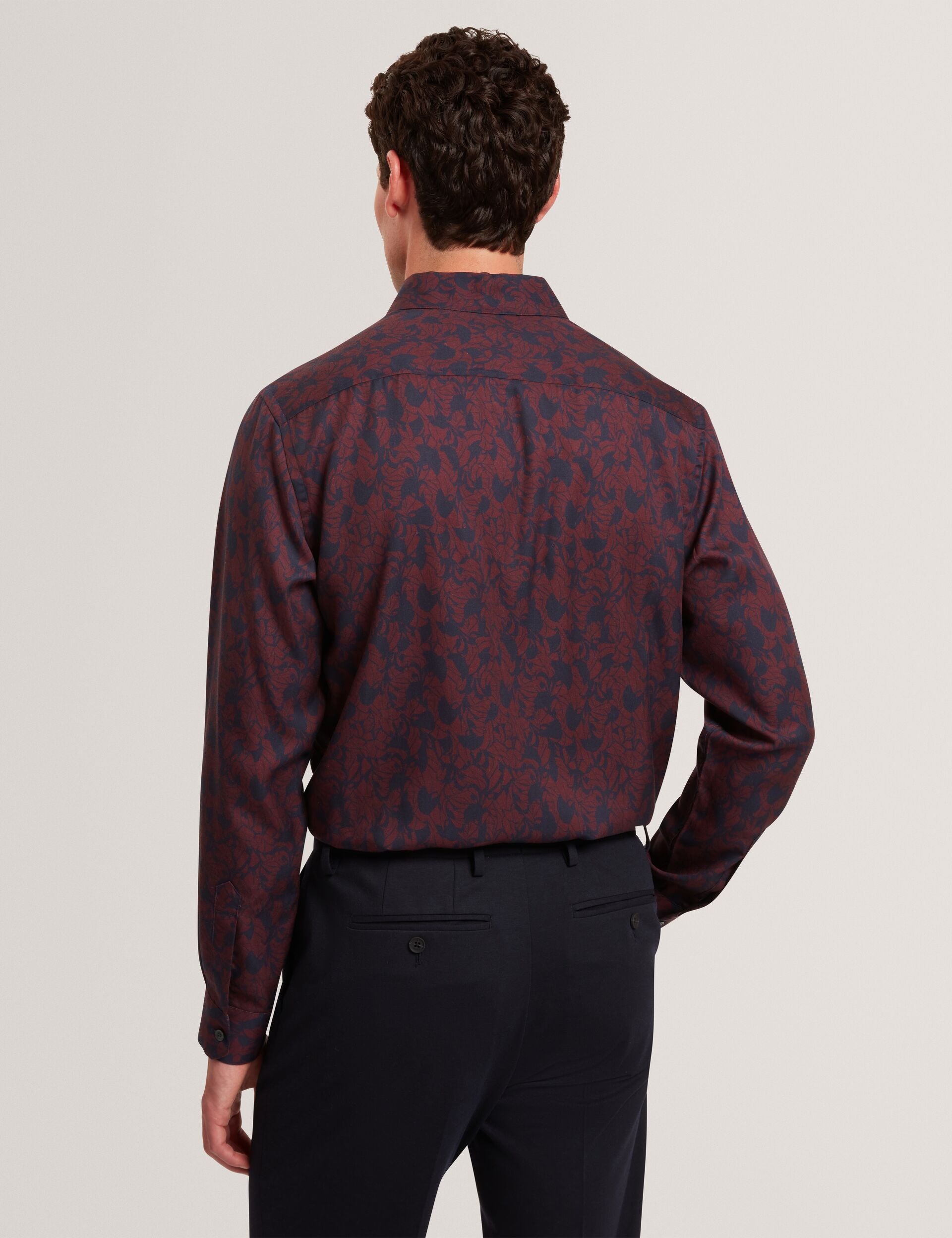 Ted Baker Akselle Dark Floral Print Woven Shirt