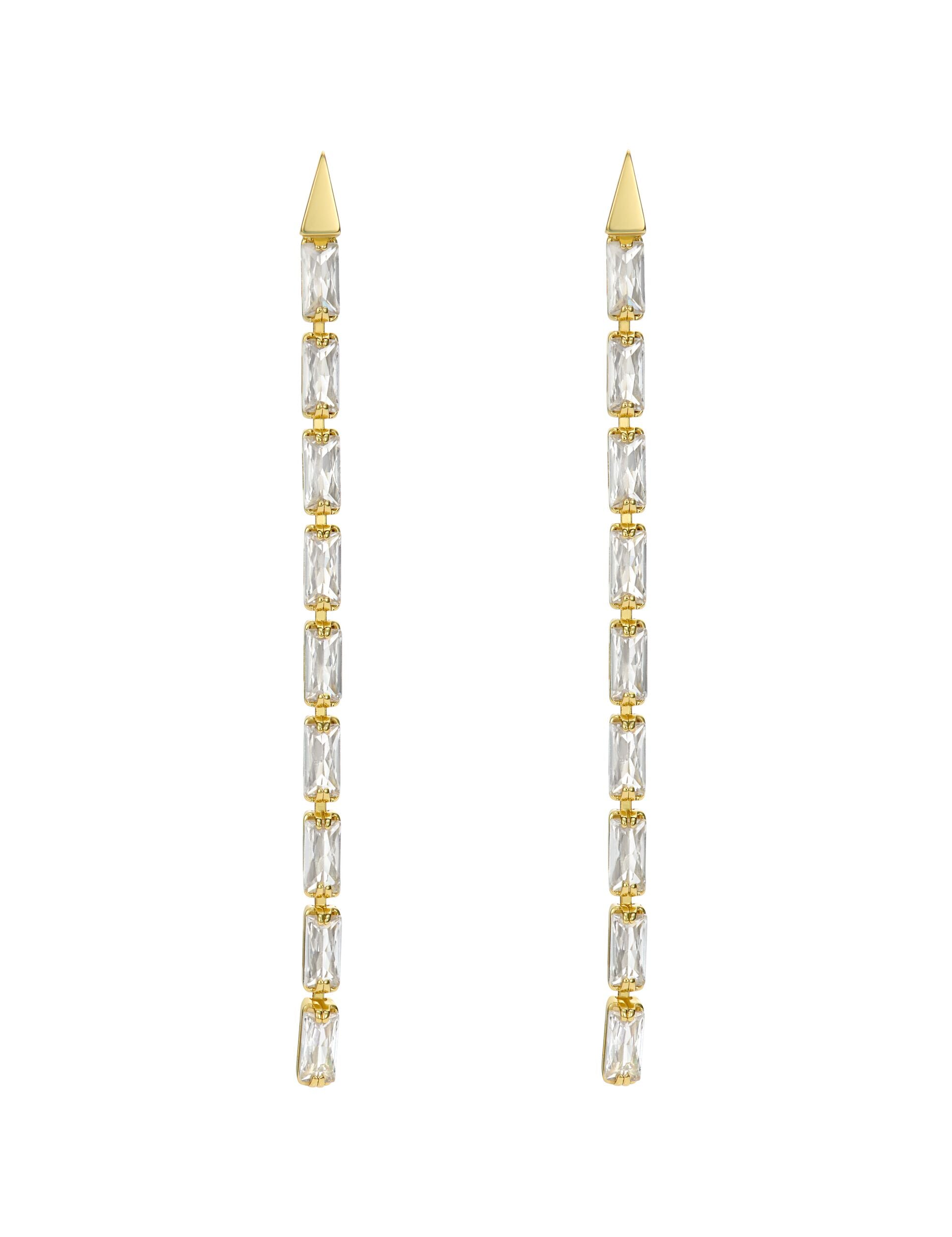 Ted Baker Isalie Baguette Crystal Long Drop Earrings Women's