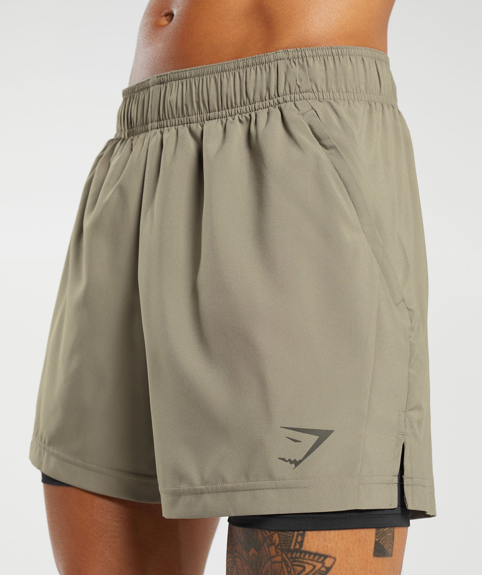 Gymshark Sport 5" 2 In 1 Shorts Linen Brown