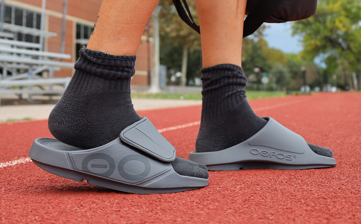 Oofos Men's Sport Flex Slide Slate