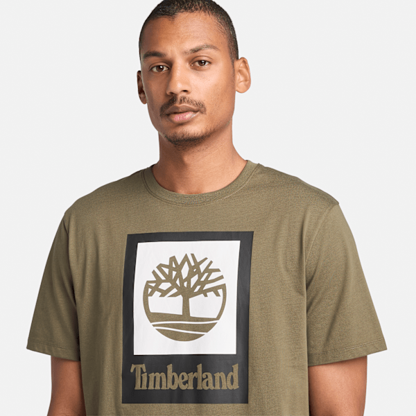 Timberland Square Stack Logo Short-Sleeve T-Shirt Leaf Green