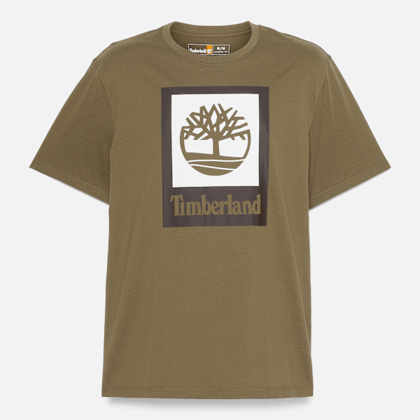 Timberland Square Stack Logo Short-Sleeve T-Shirt Leaf Green