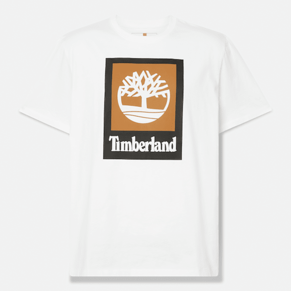 Timberland Square Stack Logo Short-Sleeve T-Shirt White