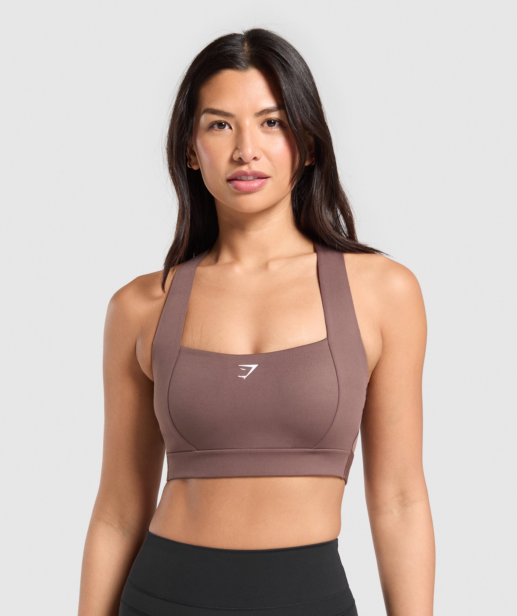 Women's Gymshark Square Neck Sports Bra Soft Brown