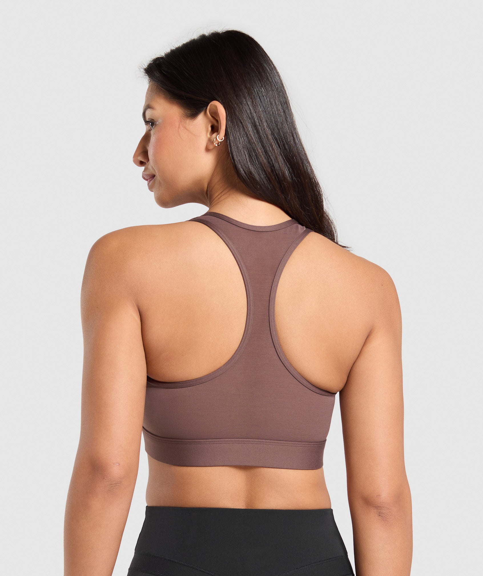 Women's Gymshark Square Neck Sports Bra Soft Brown