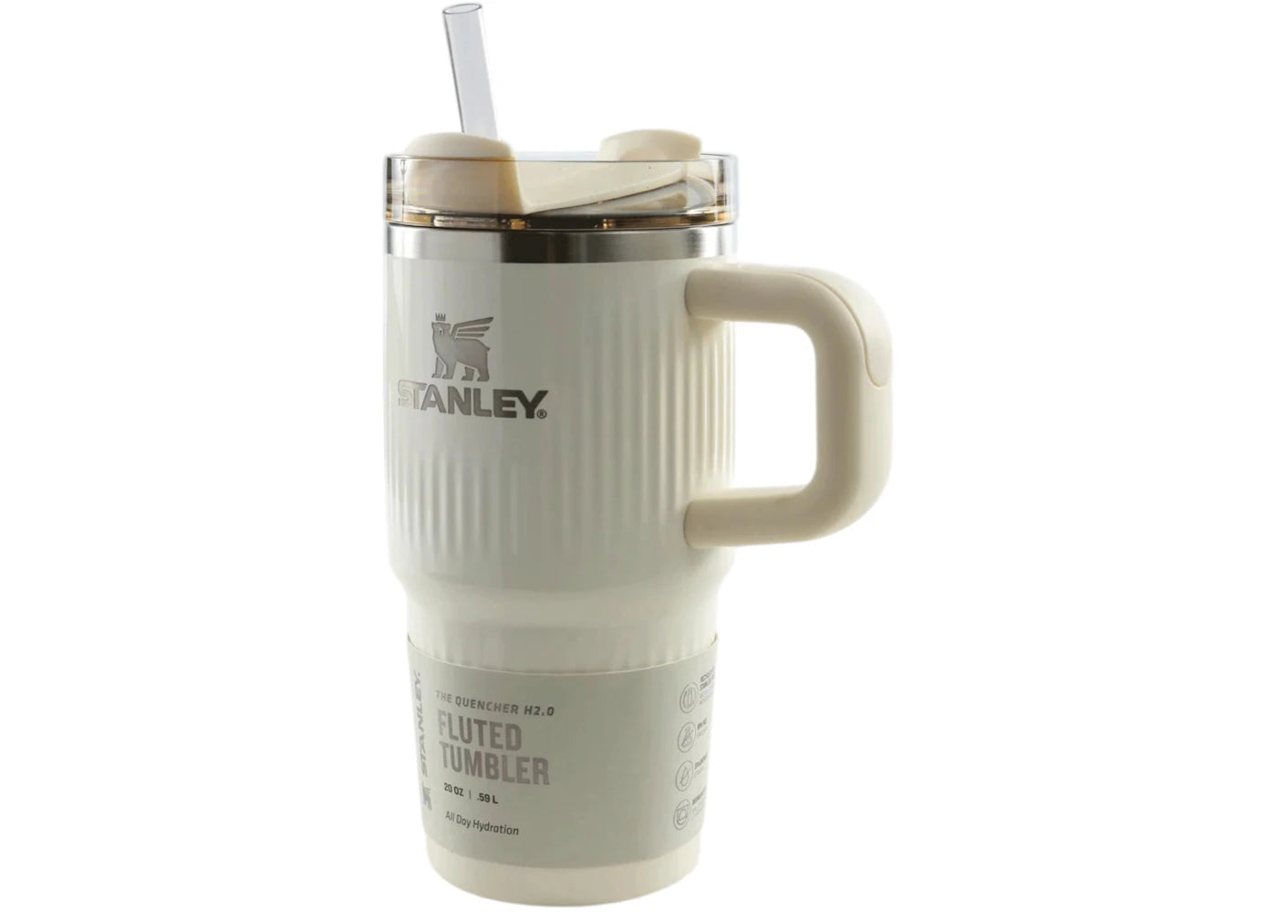 Stanley The Quencher H2.0 Fluted 20Oz Tumbler Cream Gloss