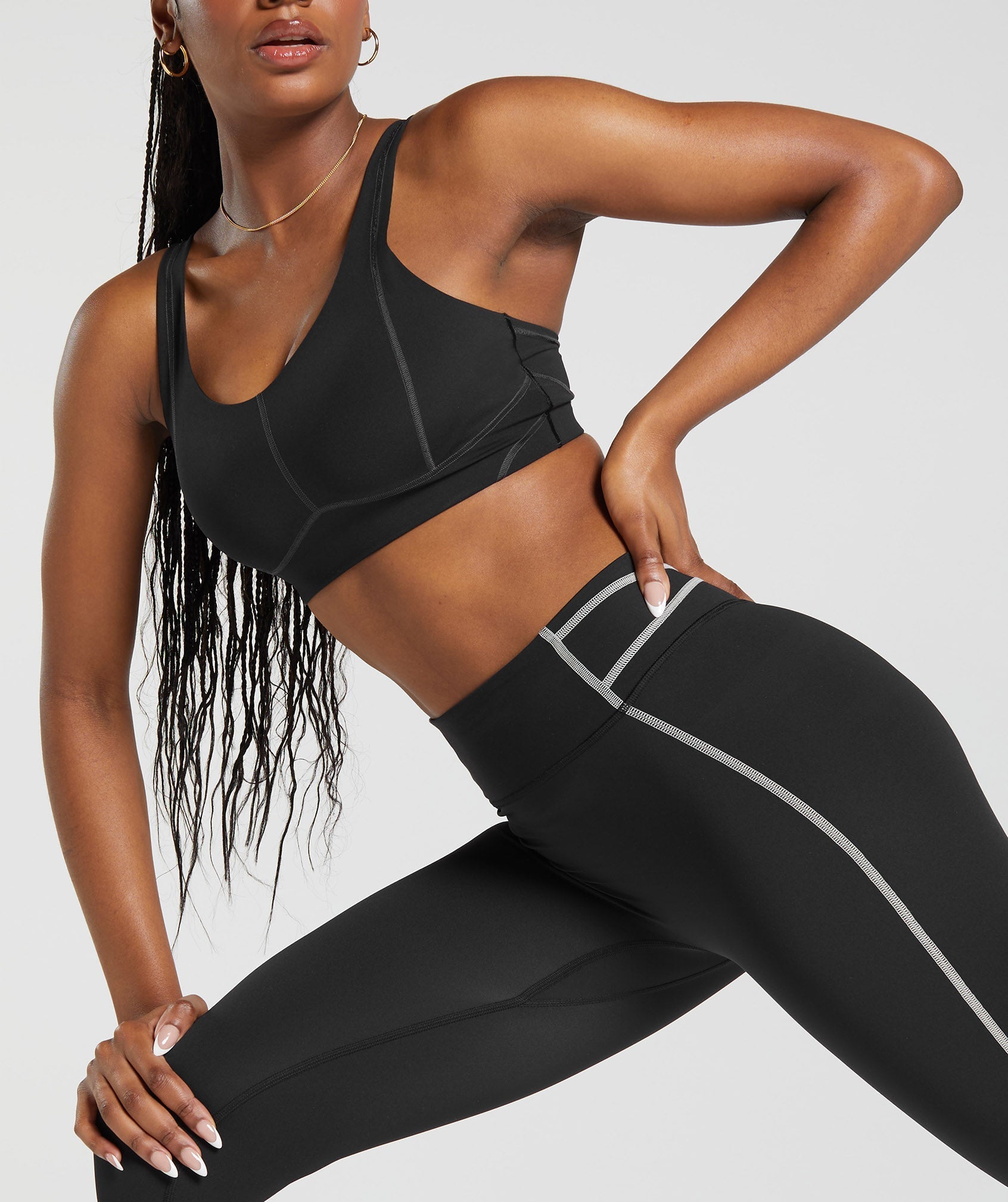 Women's Gymshark Stitch Feature Leggings Black