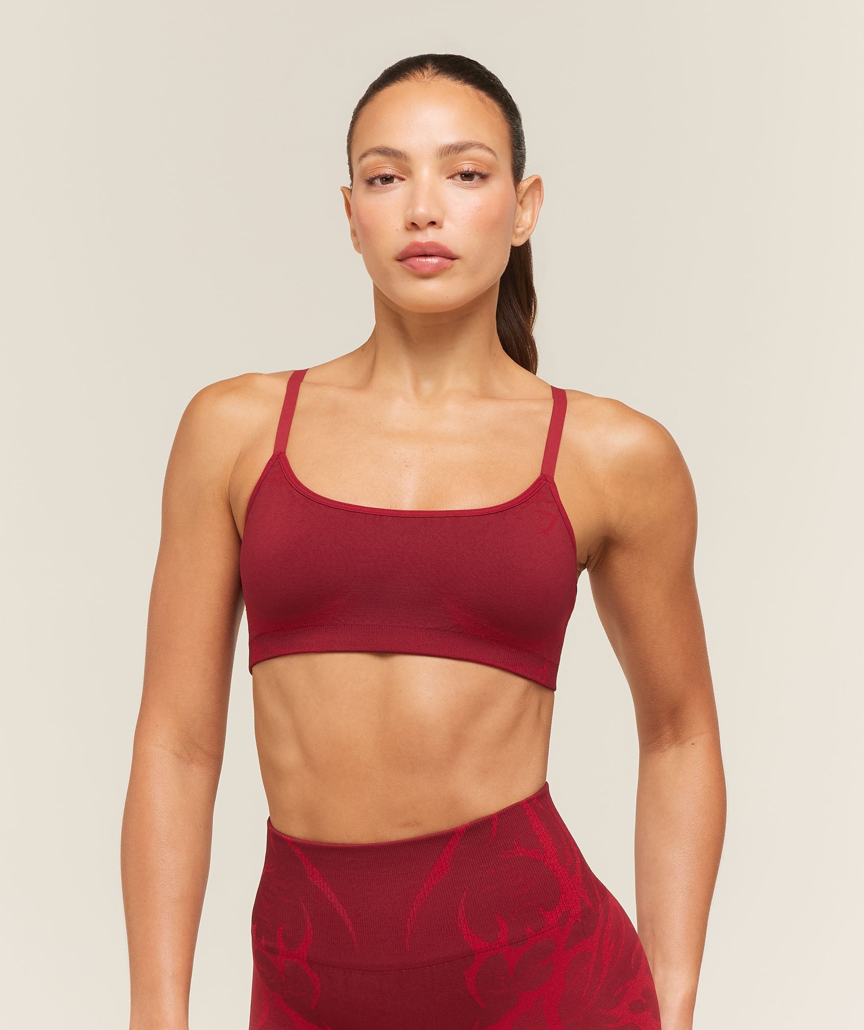 Women's Gymshark Storm Seamless Sports Bra Sets Red