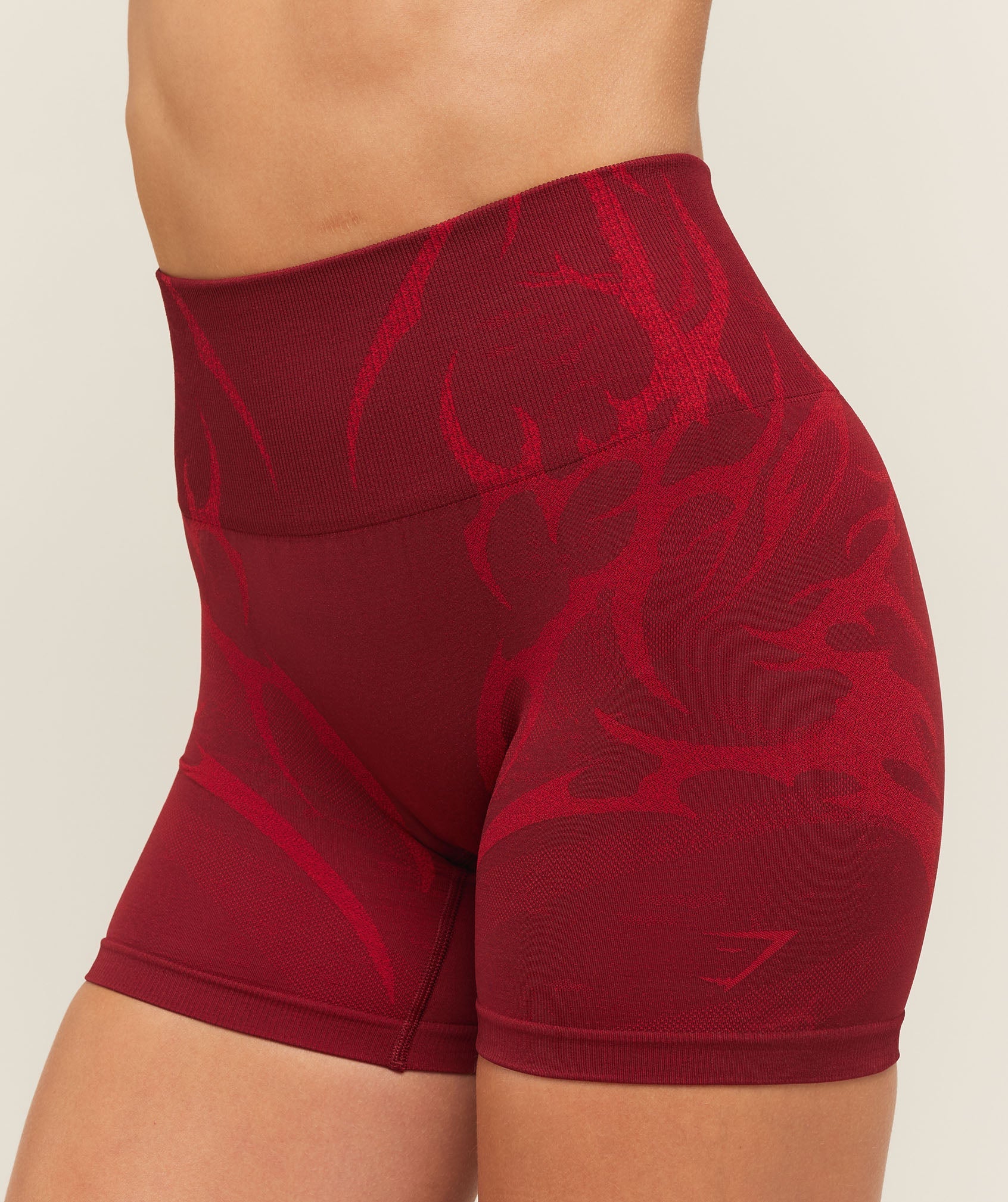 Women's Gymshark Storm Seamless Shorts Sets Red