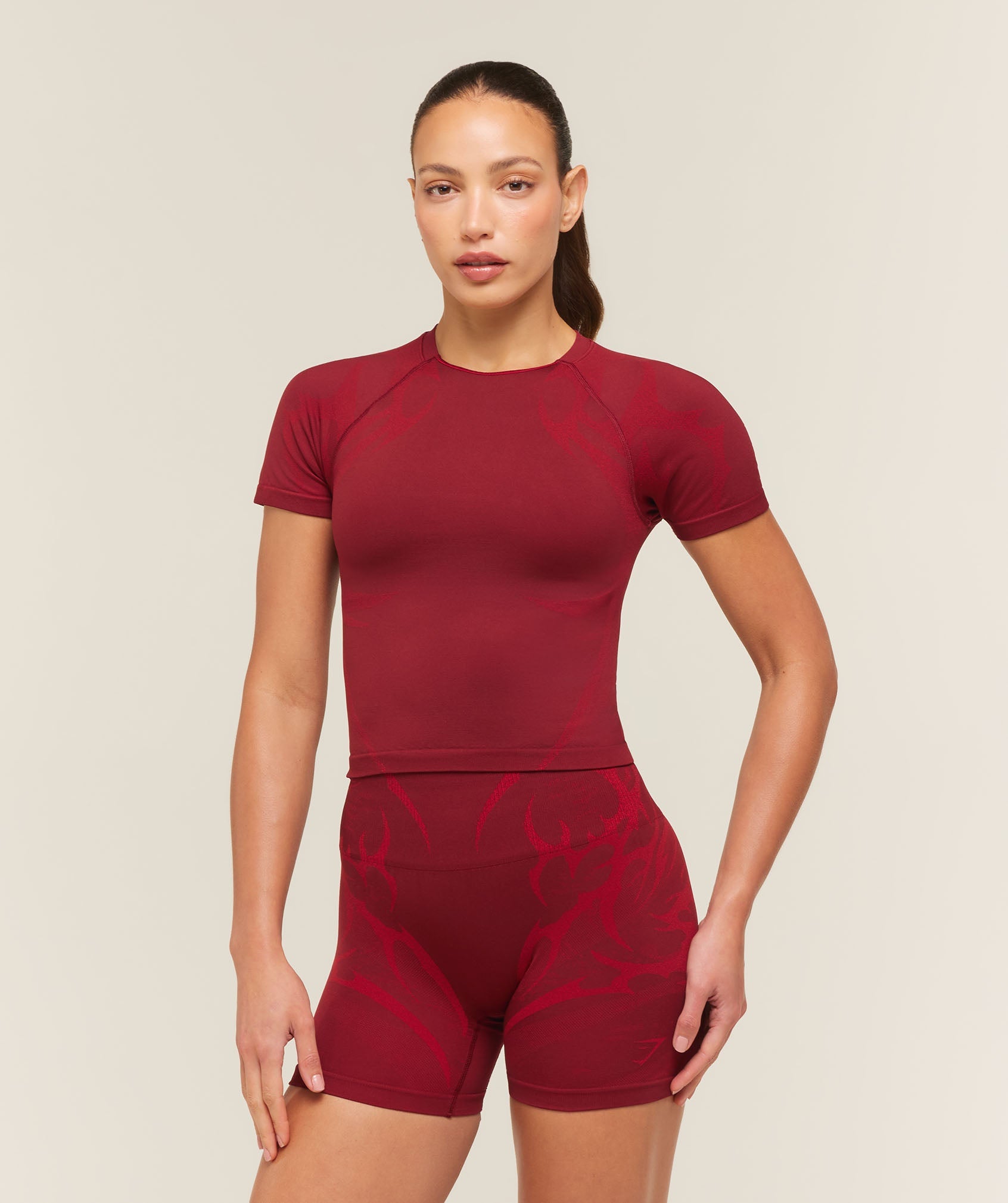 Women's Gymshark Storm Seamless Top Sets Red