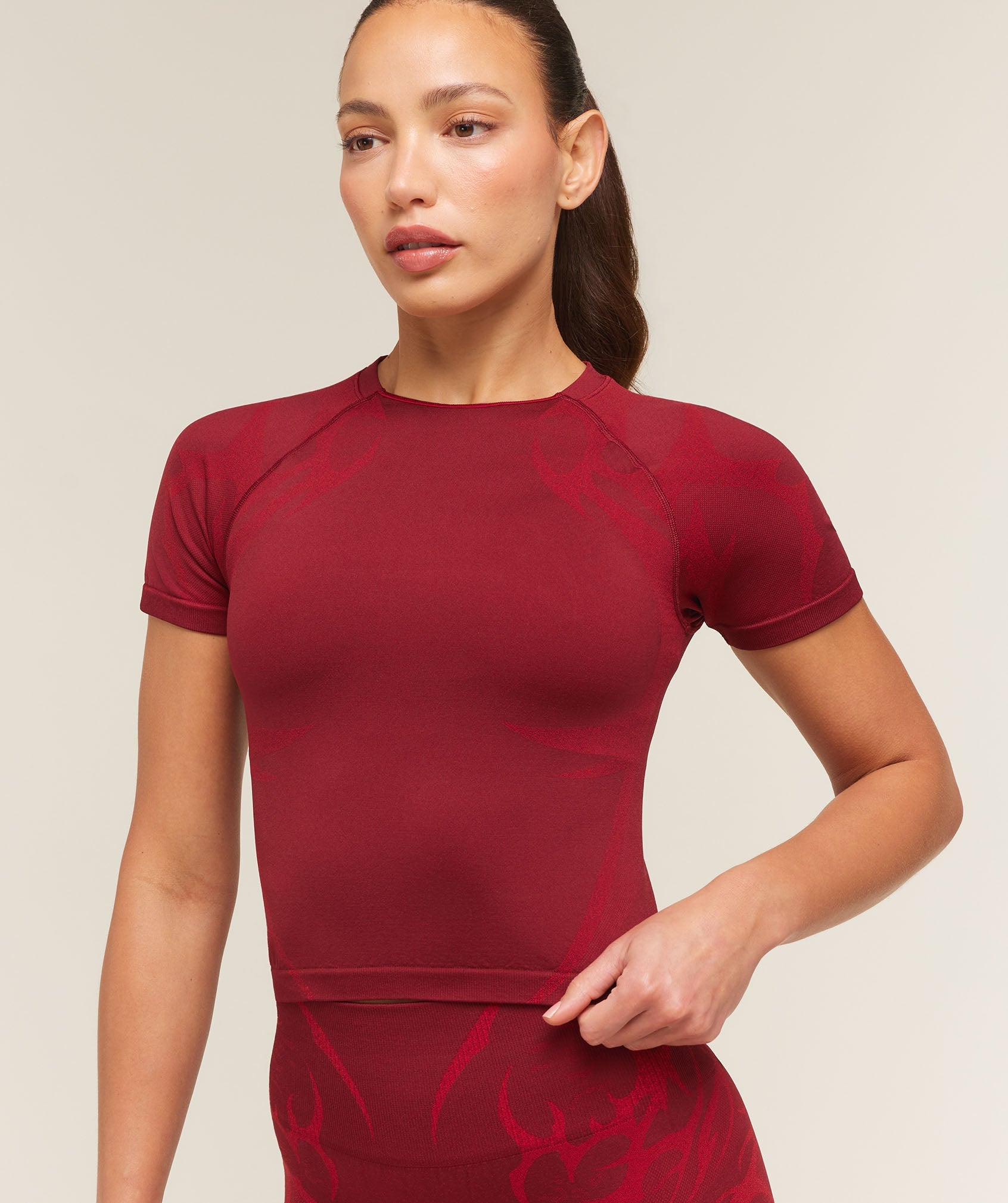 Women's Gymshark Storm Seamless Top Sets Red