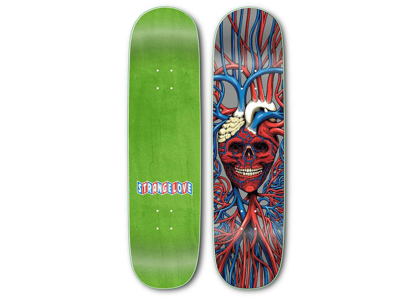 Strangelove Heart Skull 8.5 Skateboard Deck