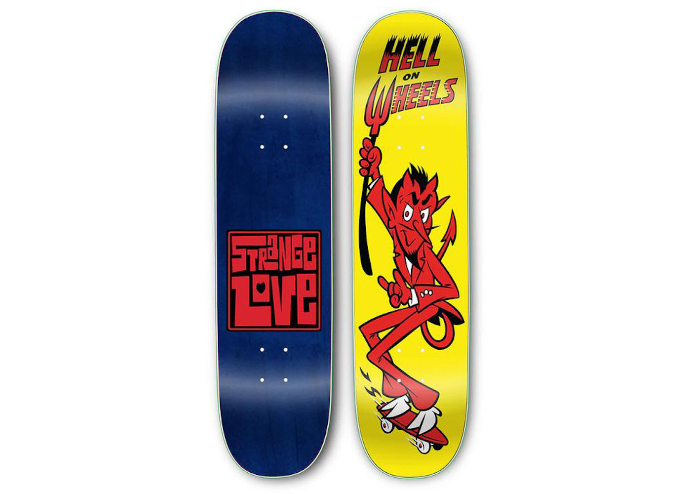 Strangelove Hell On Wheels 8.125 Skateboard Deck Yellow