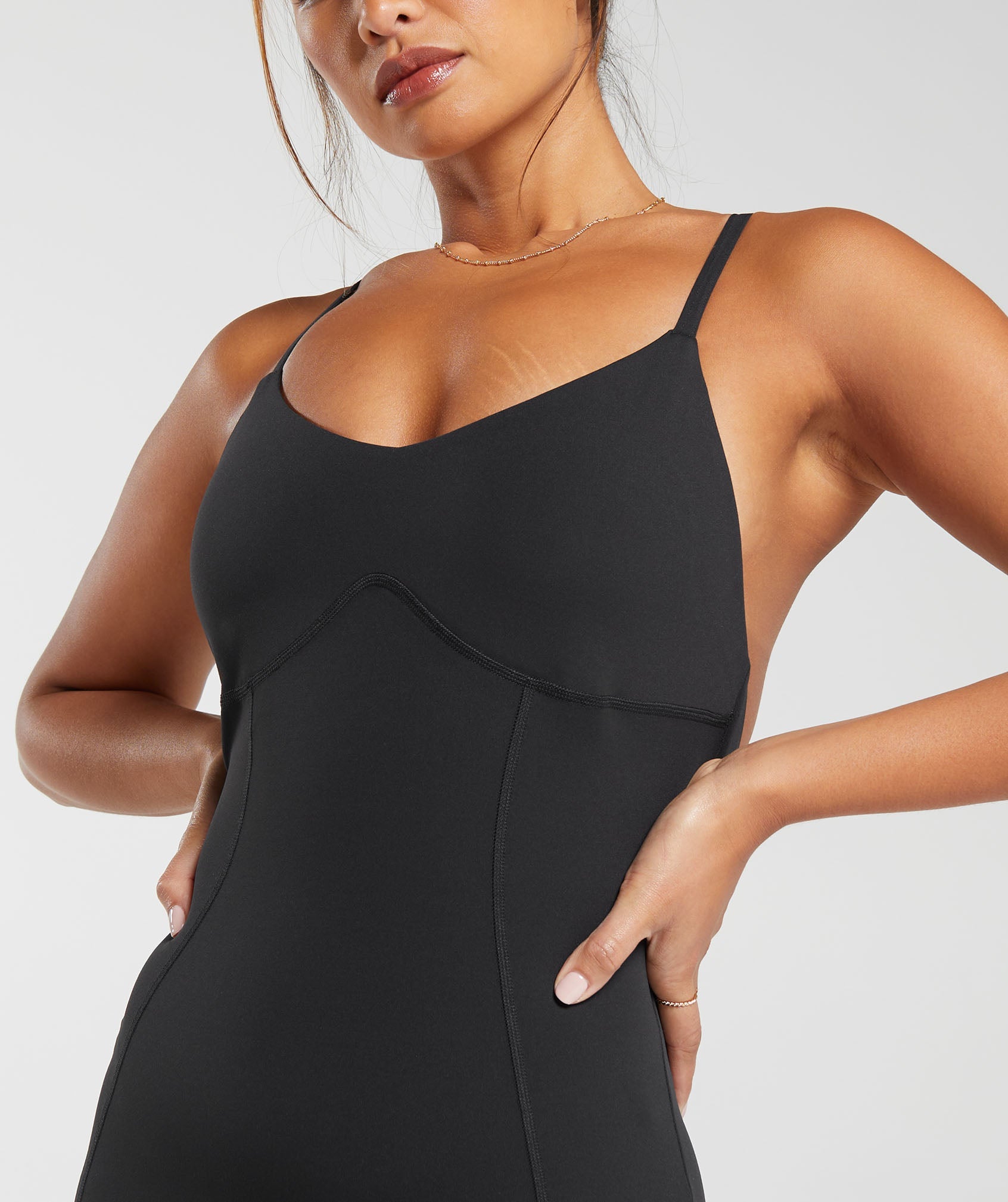 Women's Gymshark Strappy All In One Full Length Black