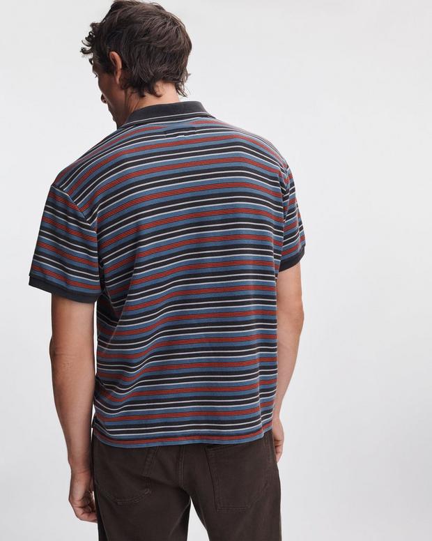Rag & Bone Striped Piqué Polo