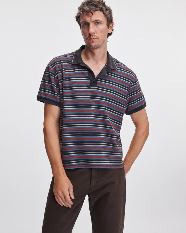 Rag & Bone Striped Piqué Polo
