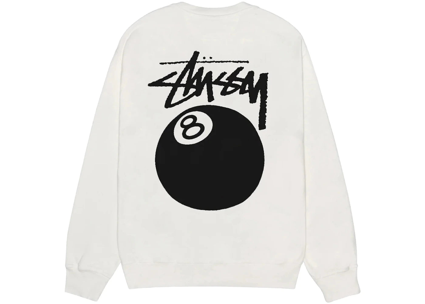 stussy 8 ball pigment dyed crew natural