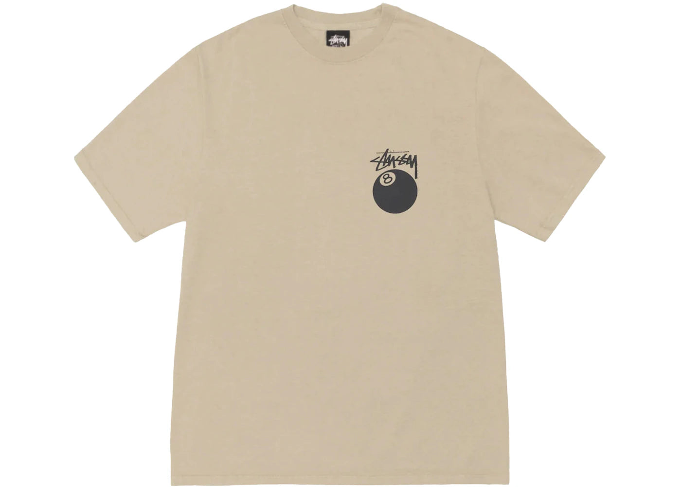 stussy 8 ball tee pigment dyed t-shirt khaki
