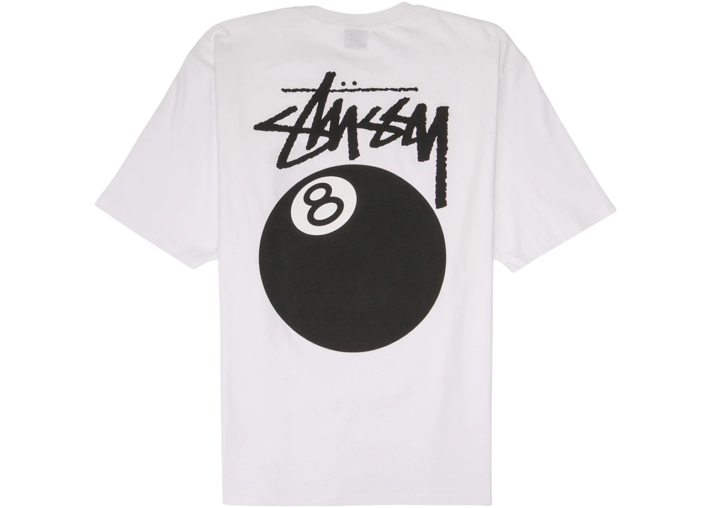 stussy 8 ball tee white