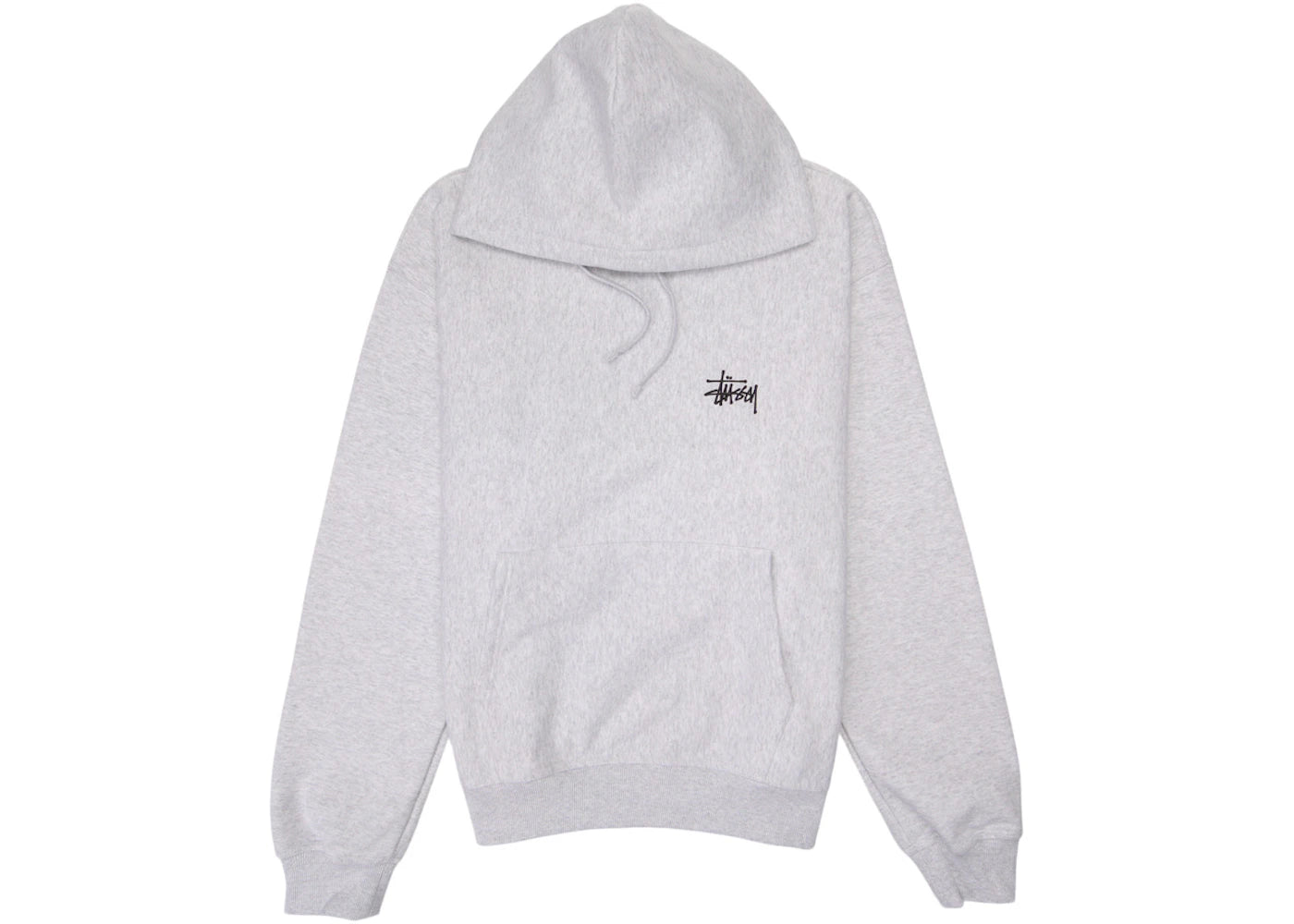 stussy basic hoodie ash heather