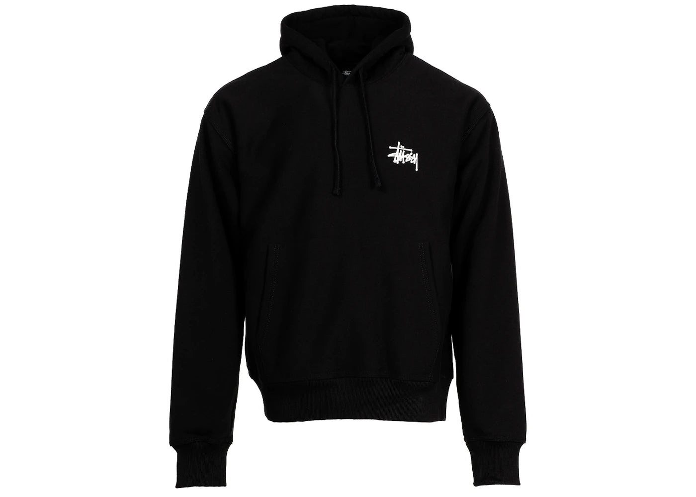stussy basic hoodie black