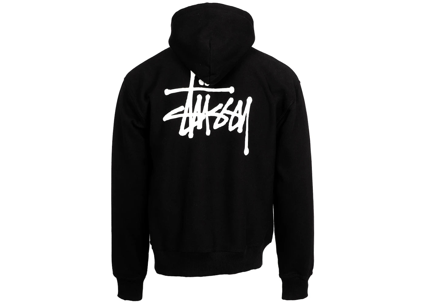 stussy basic hoodie black