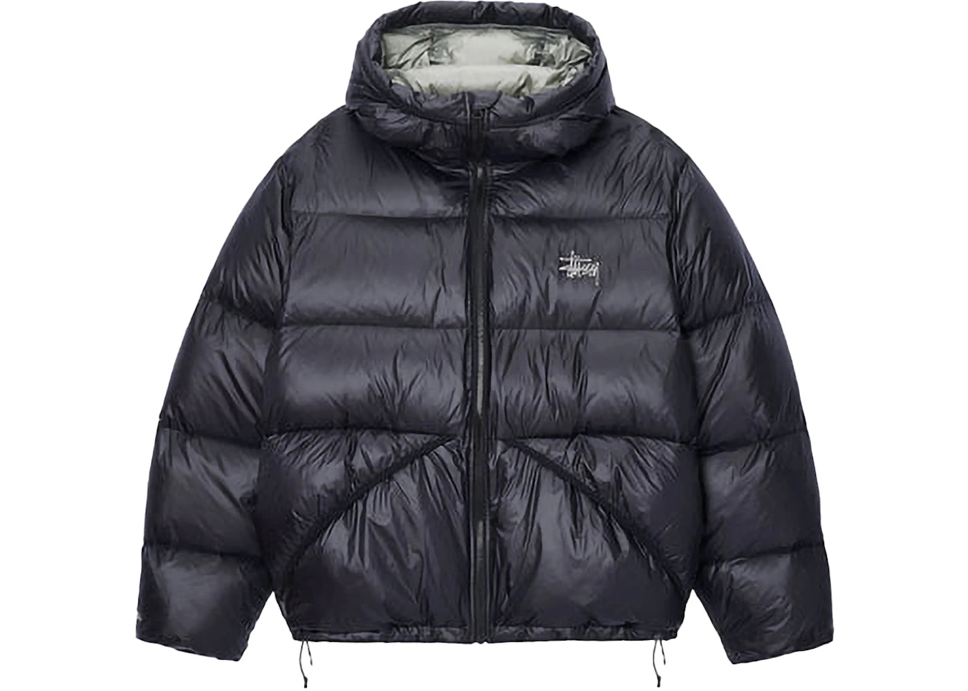 stussy down micro ripstop parka phantom black