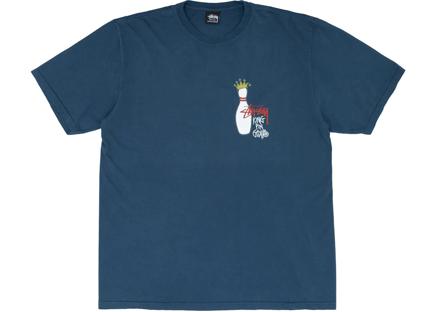 stussy kingpin pigment dyed t-shirt navy