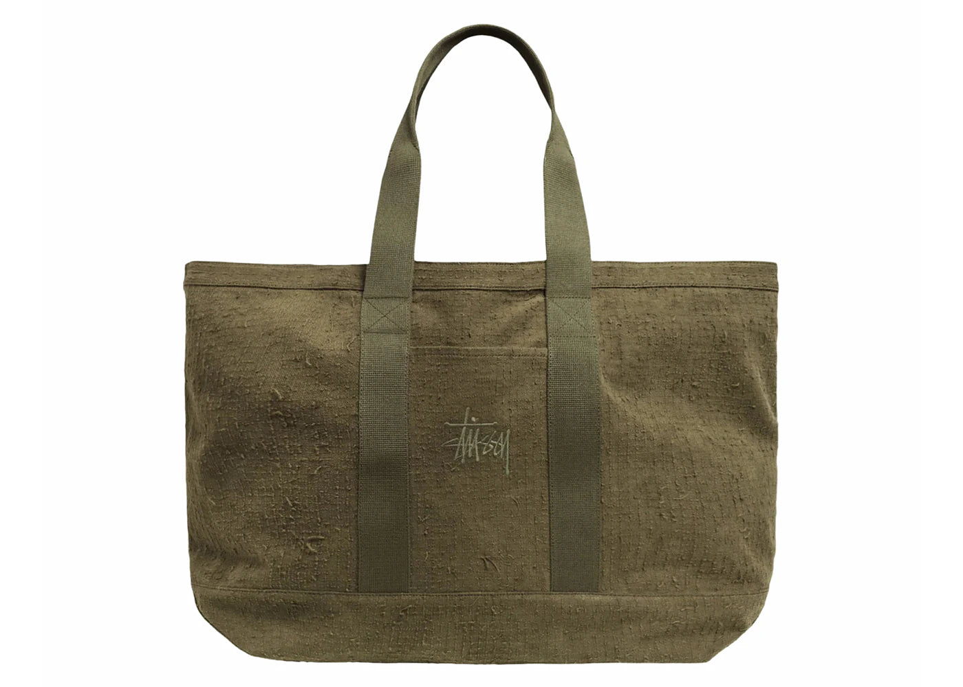 Stussy Needle Punch Xl Tote Bag Olive