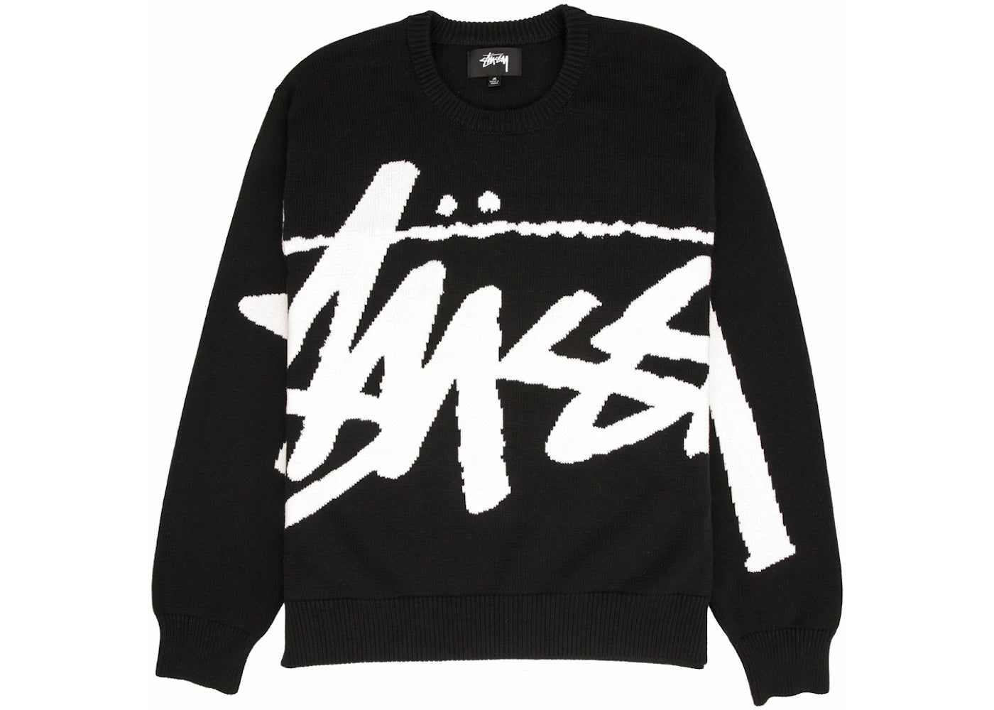 stussy stock sweater black