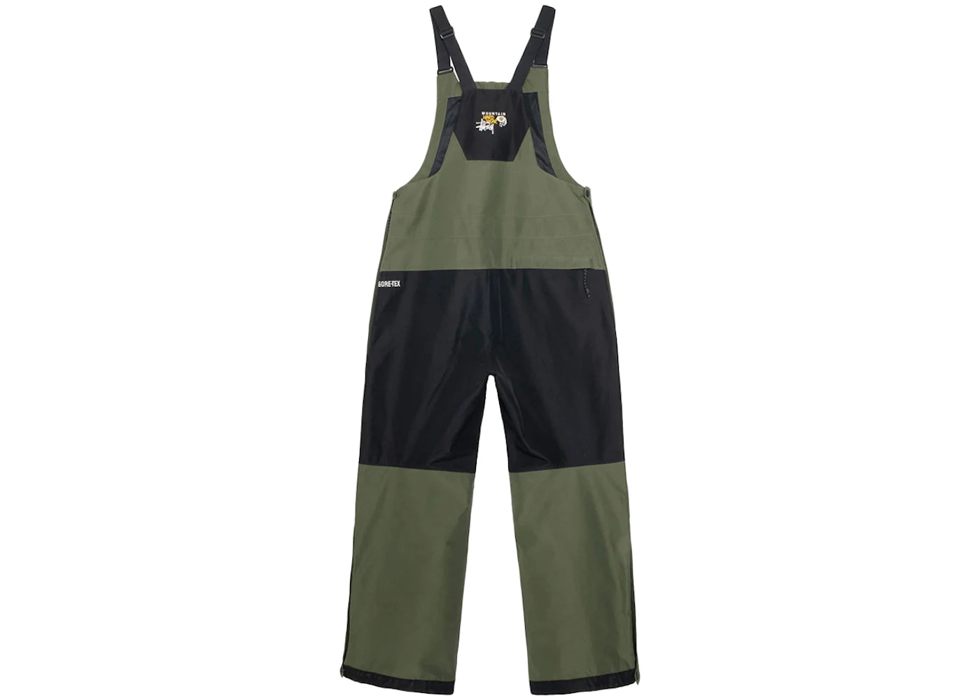 stussy x mountain hardwear exposure gore-tex bib poblano/black