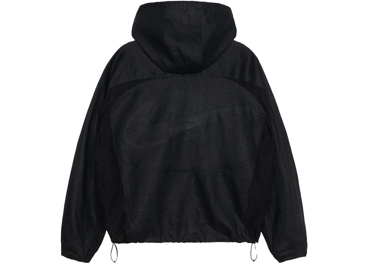 stussy x nike linen shell jacket black