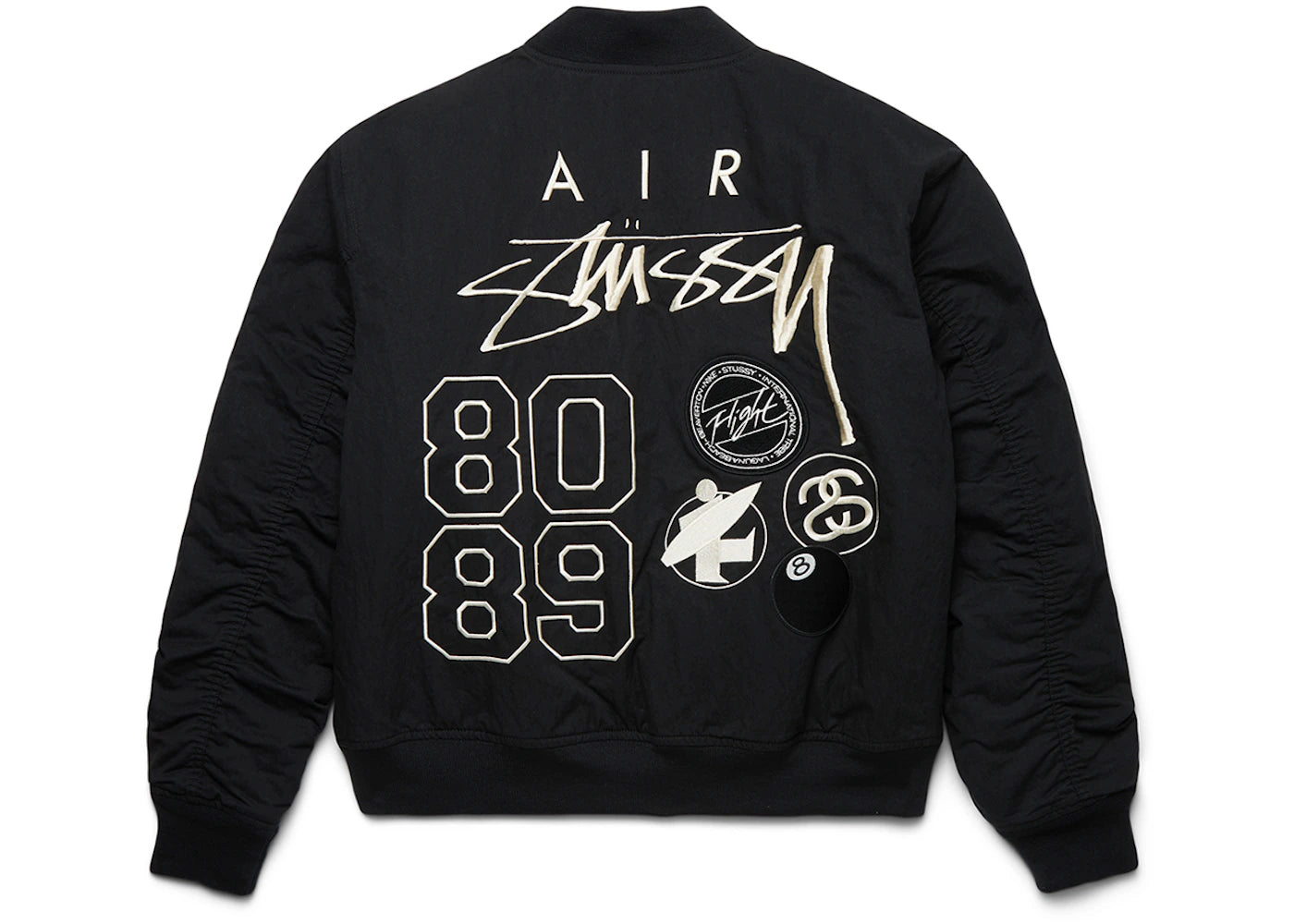 stussy x nike reversible varsity jacket black/sail