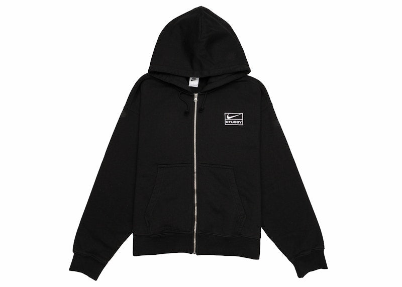 Stussy X Nike Stone Washed Fleece Zip Hoodie Black