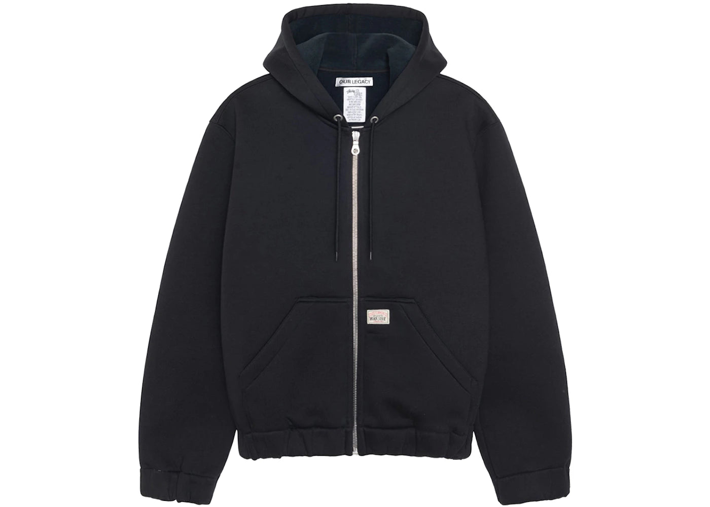 stussy x our legacy work shop scuba zip hoodie black scuba