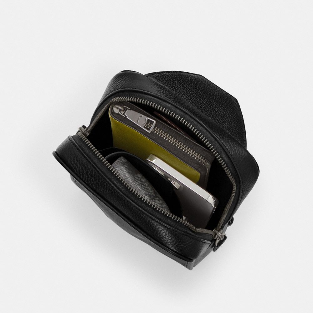 Coach Sullivan Pack In Signature Canvas Gunmetal Tan Black