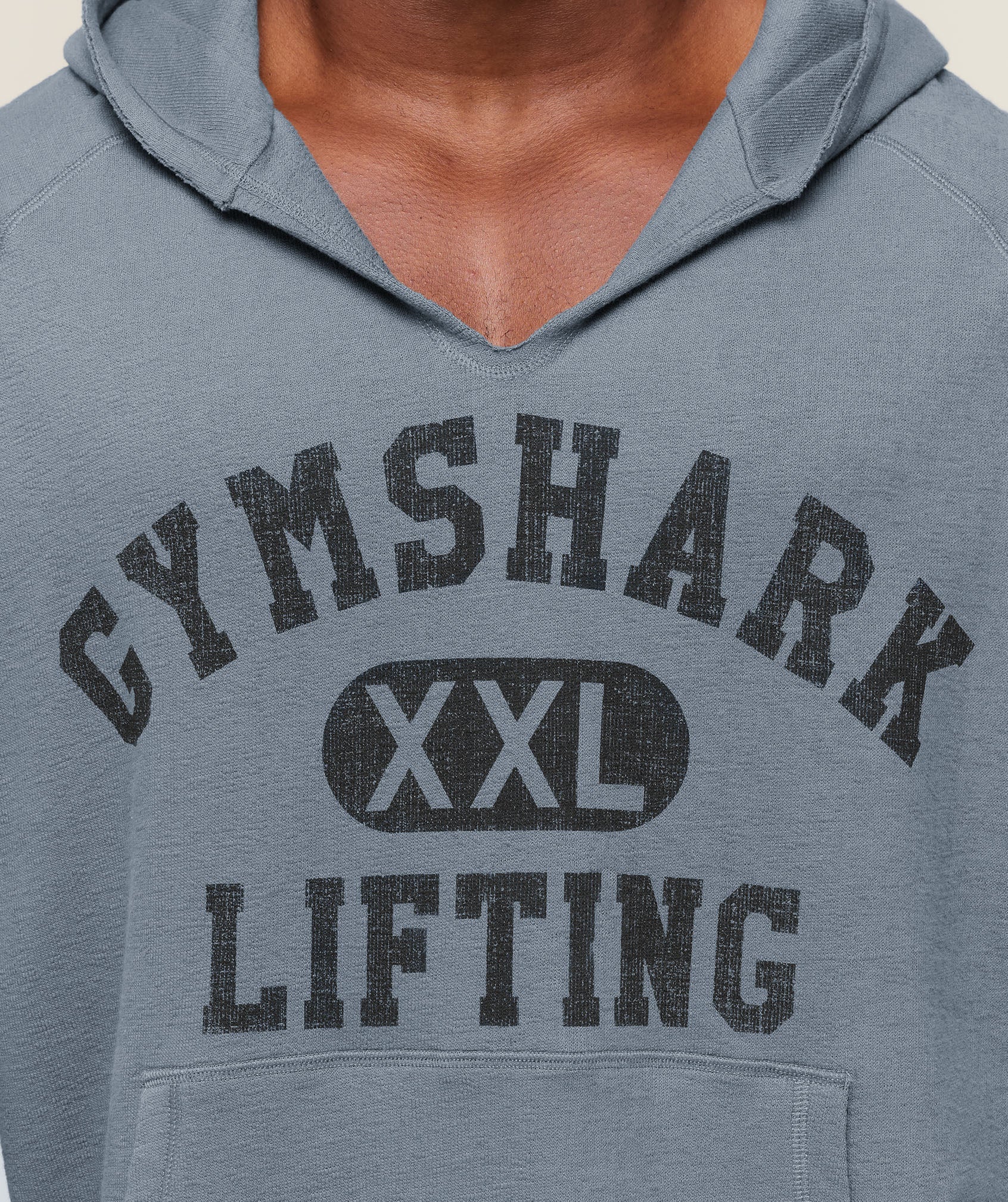 Gymshark Summer Pump Cover Short Sleeve Hoodie Iron Blue
