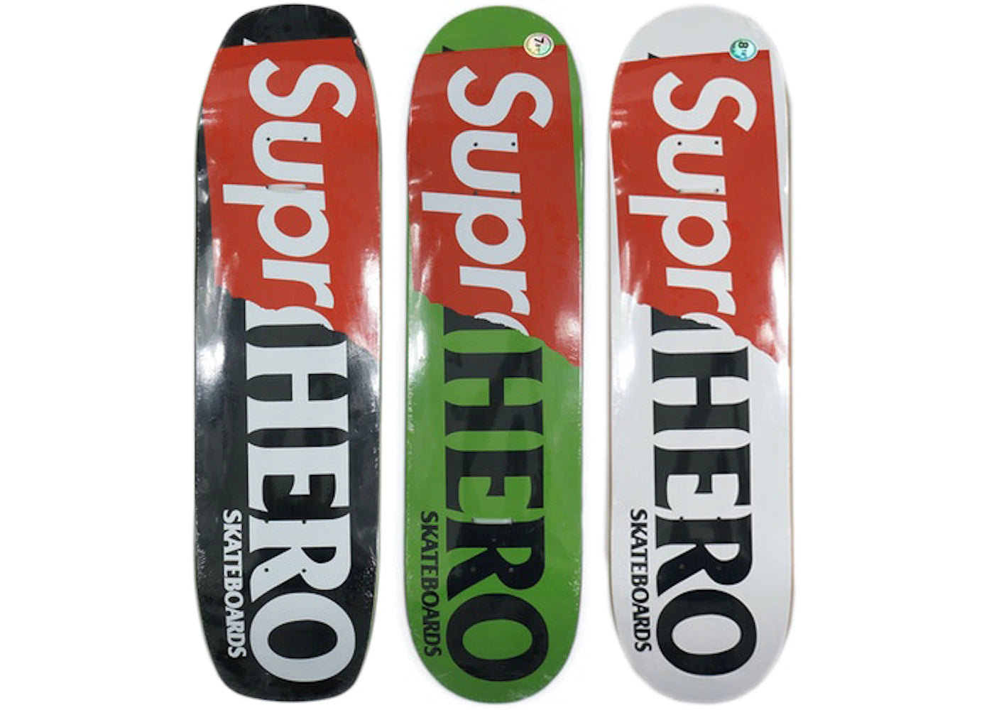 Supreme Antihero Supr-Hero Skateboard Deck Black/Green/White Set