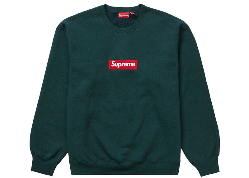 Supreme Box Logo Crewneck (Fw22) Dark Pine
