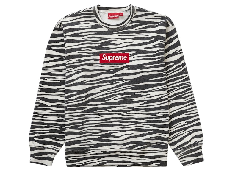 Supreme Box Logo Crewneck (Fw22) Zebra