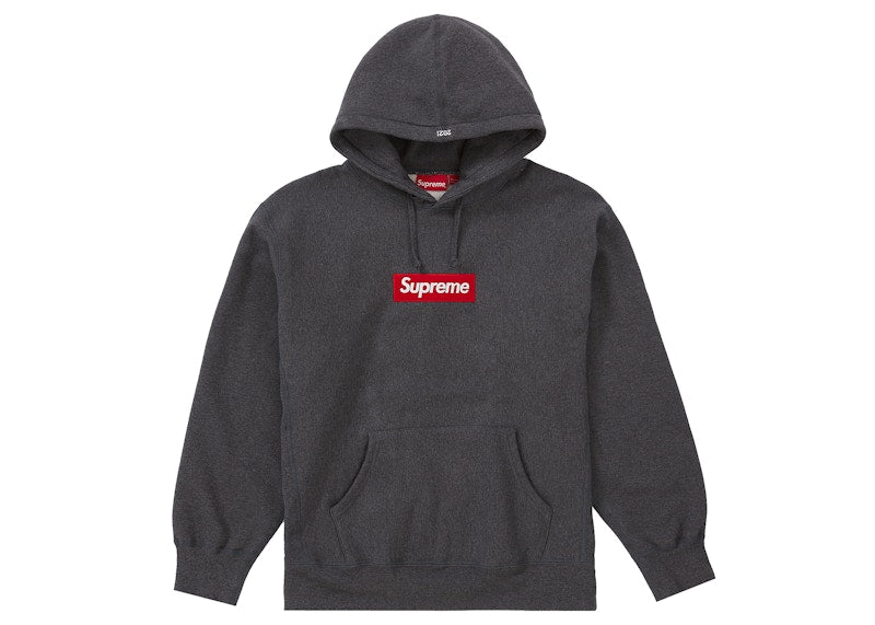 Supreme Box Logo Hooded Sweatshirt (Fw21) Charcoal